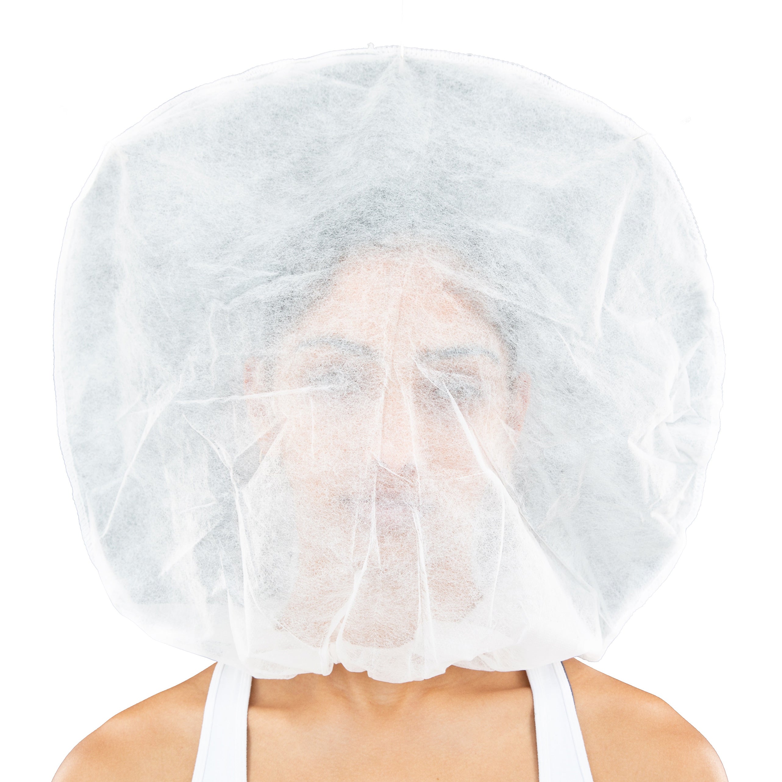 Disposable Oveil 100 Pieces - Try on Makeup Mask - Face Cover - Protects Face and Hair